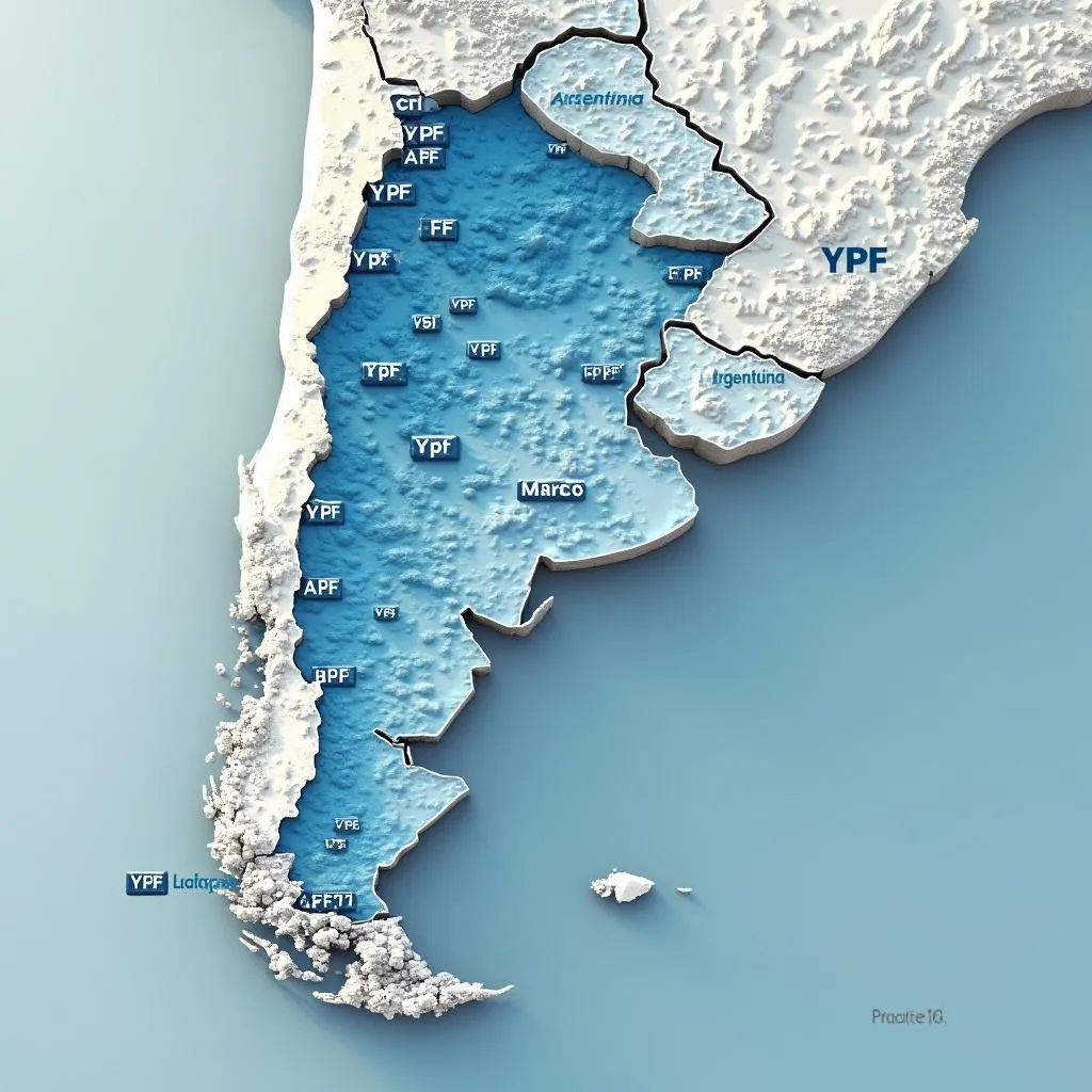 Mapa de estaciones YPF en Argentina