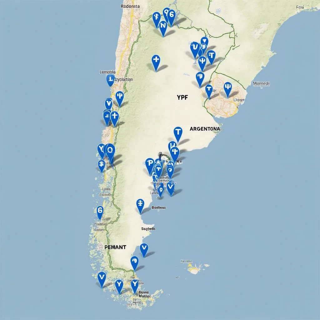Mapa de estaciones YPF